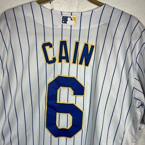 MILWAUKEE BREWERS LORENZO CAIN #6 MAJESTIC JERSEY MENS SZ 44 STITCHED - Picture 6 of 8